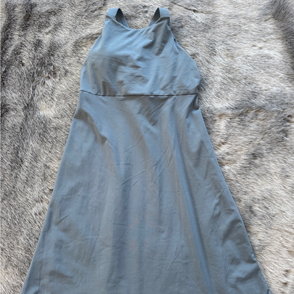 Gray/blue  Sleeveless A-Line Dress